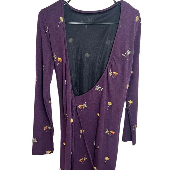 Jessie Zhao Purple Floral Wrap Dress - Picture 8 of 8